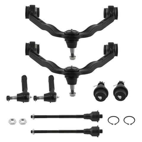 8x Front Upper Control Arm Ball Joint Tie Rod compatible for GMC Yukon Chevy Silverado 1500 MAXPEEDINGRODS