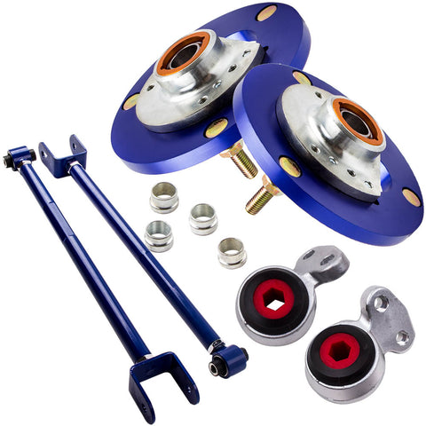 Compatible for BMW Suspension Camber Arms + Camber Plates Top Hat + Control Arms Bushings MAXPEEDINGRODS