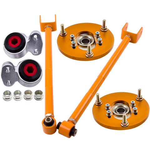 Compatible for BMW E46 Adjustable Rear Camber Arm and Camber Plates and Control Arm Bushings MAXPEEDINGRODS