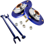 Compatible for BMW E46 Z4 X3 Adjustable Rear Lower Camber Control Arms + Front Camber Plate MAXPEEDINGRODS