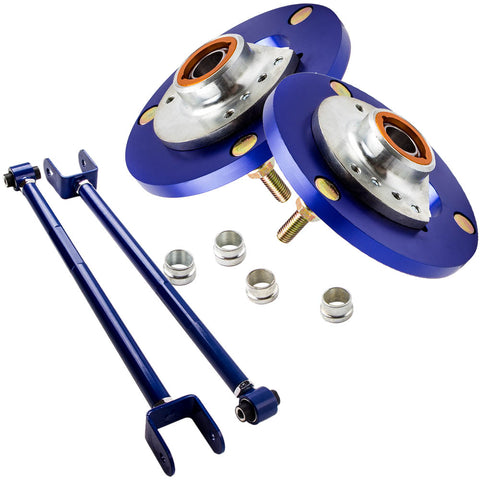 Compatible for BMW E46 Z4 X3 Adjustable Rear Lower Camber Control Arms + Front Camber Plate MAXPEEDINGRODS