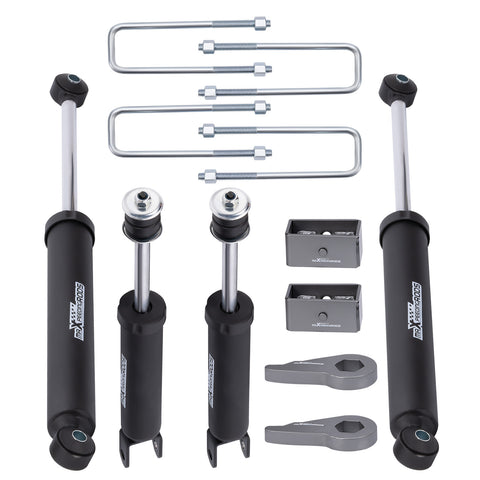 Adjustable 1-3 Leveling Lift Kit compatible for Chevrolet Silverado GMC Sierra 1500 99-06 MAXPEEDINGRODS