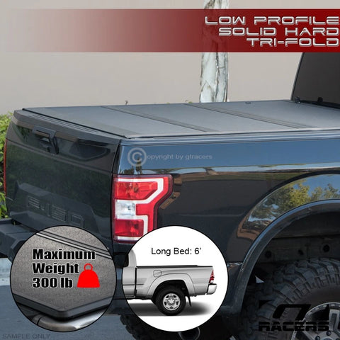 2016-2023 Toyota Tacoma 6 Ft Bed Lo Pro Aluminum Hard Tri Fold Tonneau Cover