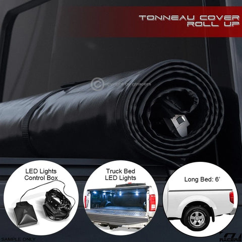 2005-2021 Frontier/Equator 6 Ft Bed Lock & Roll-Up Tonneau Cover+Led Lights