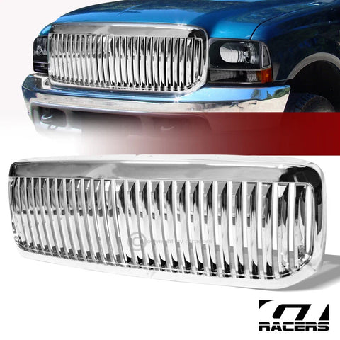 1999-2004 Ford F250/Excursion Chrome Vertical Front Hood Bumper Grill Grille