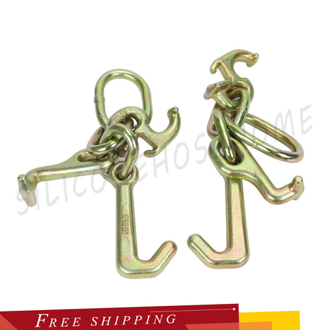 (2 Pack) RTJ Cluster Hook Heavy Duty Wrecker Hauler Tow Towing Truck Chain Pair SILICONEHOSEHOME