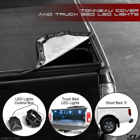 2005-2021 Frontier/2009+ Equator 5'/60" Bed Snap-On Tonneau Cover+LED Lights
