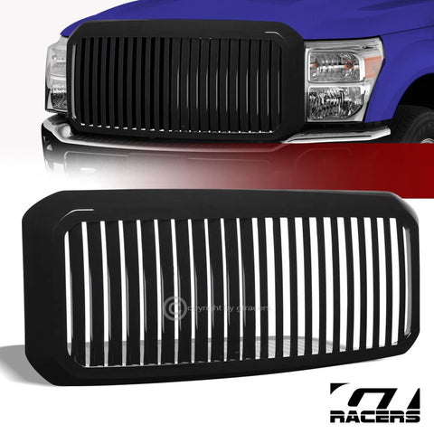2011-2016 Ford F250 F350 Super Duty Black Vertical Front Hood Bumper Grille