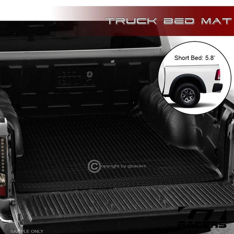 2002-2018 Dodge Ram 5.7' Short Black Rubber Diamond Truck Bed Rug Floor Mat