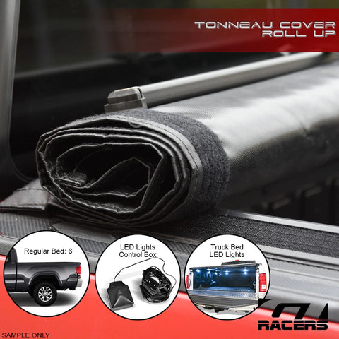 2016-2023 Tacoma 6'/72" Lo Pro Roll Up Lock Tonneau Cover v2+LED Bed Lights"