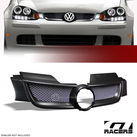 2006-2009 Vw Golf Rabbit Mk5 Blk Aluminum Mesh Front Bumper Grill Grille ABS