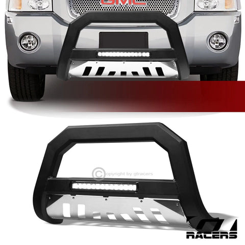 2002-2009 Trailblazer/Envoy Matte Blk/SS Skid AV Aluminum LED Bull Bar Guard