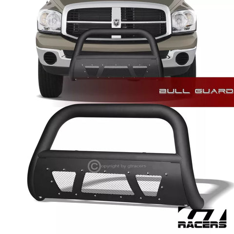 2006-2008 Dodge Ram 1500 Matte Blk Studded Mesh Bull Bar Brush Bumper Guard
