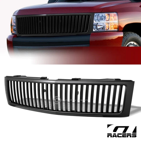 2007-2013 Chevy Silverado 1500 Vertical Front Bumper Grill Grille Matte Blk