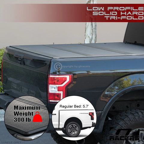 2022-2024 F150 Lightning 5.6 Bed Lo Pro Aluminum Hard Tri Fold Tonneau Cover