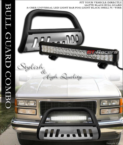 92-99 CK Suburban/Tahoe/Yukon Matte Blk/SS Skid Bull Bar+120W CREE LED Light