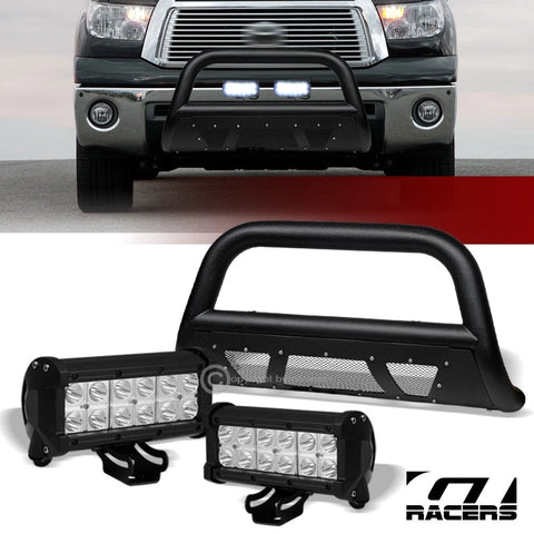 2007-2021 Tundra/Sequoia Textured Black Studded Mesh Bull Bar+36W LED Lights