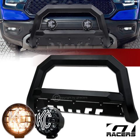 07-21 Tundra/Sequoia Matte Black AVT Angular Bull Bar Guard+KC 6" Fog Lights