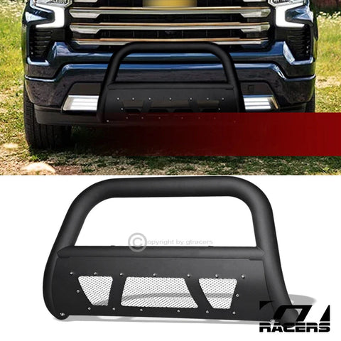 2019-2021 Silverado/Sierra 1500 Matte Blk Studded Mesh Bull Bar Bumper Guard