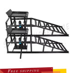 2 Pcs Heavy Duty Auto Car Truck Service Ramps Lifts Hydraulic Lift Frame Home