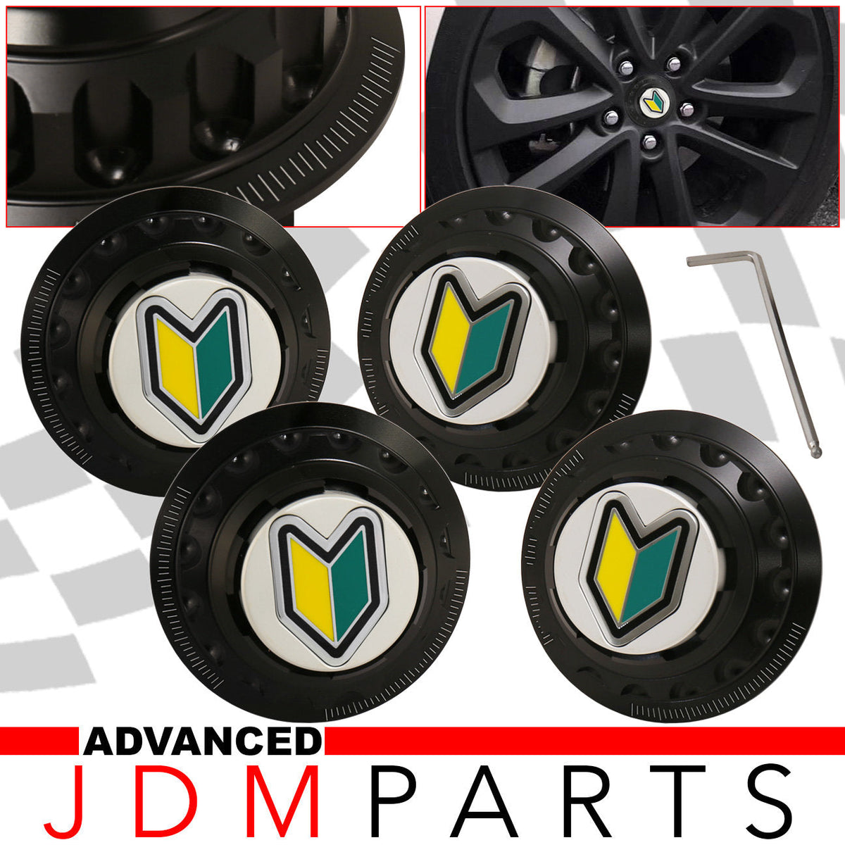 Wheel Hub Cover JDM Rookie Badge Black – Dynamic Performance Tuning