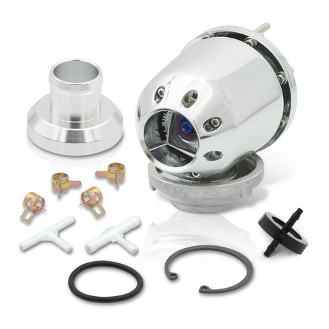 Universal SQV Style Chrome Blow Off Valve BOV + Aluminum O-Ring Weldable Adapter Flange Kit