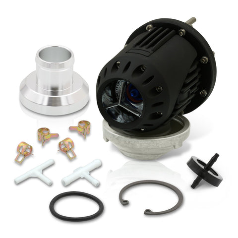 Universal SSQV Style Black Blow Off Valve BOV + Aluminum O-Ring Weldable Adapter Flange Kit
