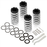 Acura Integra 1990-2001 / Honda Civic 1988-2000 / CRX 1988-1991 / Del Sol 1993-1997 Coilover Sleeves Kit Silver (Black Sleeves)