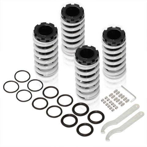 Acura Integra 1990-2001 / Honda Civic 1988-2000 / CRX 1988-1991 / Del Sol 1993-1997 Coilover Sleeves Kit Silver (Black Sleeves)