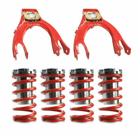 0"-3" Scaled Coilover Front Camber Suspension Kit For 88-91 Honda Civic Crx Red SILICONEHOSEHOME