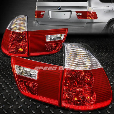 00-06 Bmw X5 E53 Red/Clear Lens Tail Light Rear Brake Reverse Lamps 4Pcs Speed Daddy