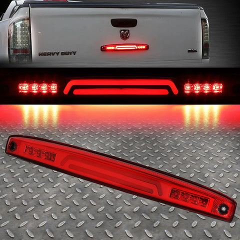 03-06 Dodge Ram Red Housing 3D Led Bar Rear Center Tailgate Lamp Brake Light Speed Daddy