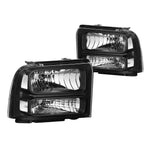 05-07 F250-F550 Superduty Black/Clear Side Turn Corner Headlamp Head Light DNA MOTORING