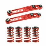 1-4" Coilover Lowering Springs Rear Lower Control Arm Red For 88-91 Honda Civic SILICONEHOSEHOME