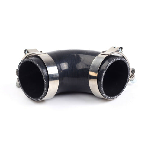 1.5" 90 degree elbow turbo/intake piping silicone coupler hose + t-clamps black F1 Racing