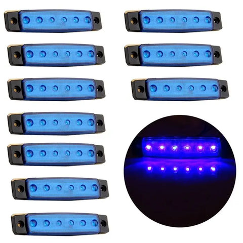 10PCS Blue Thin Line 3.8" Side Marker/Clearance/Tail Light 6LED 12V 2010-2011 Ford F-150 ECCPP