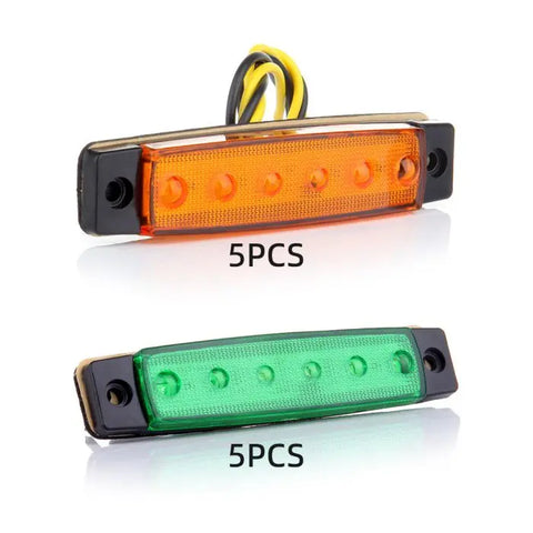 10PCS Green/Yellow Thin Line 3.8" Side Marker/Clearance/Tail Light 6LED 12V 2010-2017 Chevrolet Cruze ECCPP