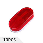 10PCS LED Oval Side Marker Light Truck Trailer Red Snap-on Lens With White Base Surface Mount 6 Diodes LED ECCPP