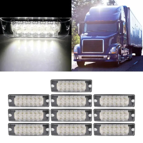 10X LED 8" white side signal light Pickup Truck Lorry boat van side marker ECCPP
