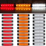 10X Red 10X Amber 10X White 6 SMD 12V Side Truck Trailer LED Marker Light US ECCPP