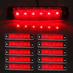 10X Sealed Indicator Red Light Side Marker 6Led Van Truck Trailer Truck ECCPP