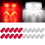10X red LED side brake light 12 led Pickup Truck Lorry +10X white 4 inch ECCPP
