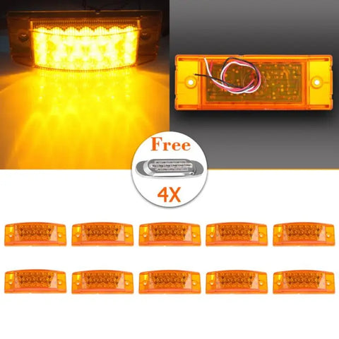 10pc Amber 20 LED car Side Marker Lights + 4x 16 led turn signal free light ECCPP