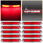 10pcs Universal Red LED 21Diodes Bus Trailer Side Marker Indicator Light 6 inch ECCPP