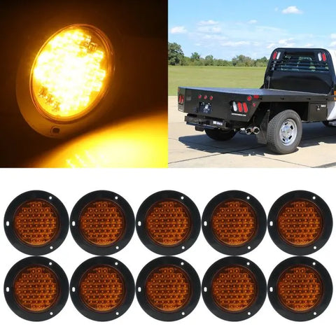 10x 5.6" 40 led amber super power 3 holes 12v tail turn light trailer ECCPP