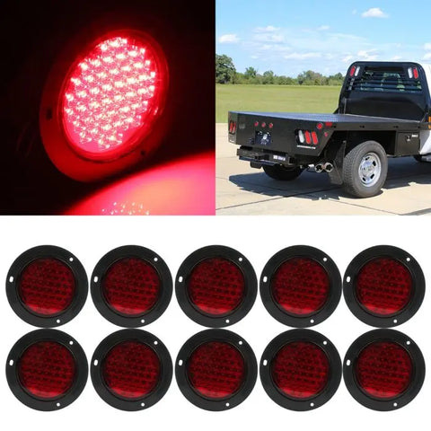 10x 5.6" 40 led red light universal Turn tail break light 12v waterproof ECCPP