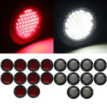 10x 5.6"40 led RED +10x white light 3 holes round tail turn trailer light 12v ECCPP