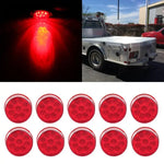 10x red 2 inch Round Side Marker tail Trailer light Red 9 LED universal cars ECCPP
