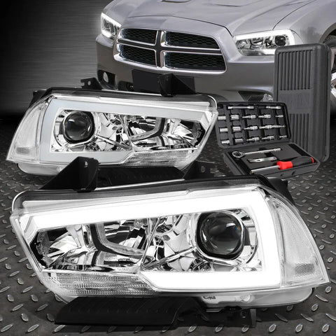 11-14 Dodge Charger Led Drl Chrome Clear Corner Projector Headlight+Tool Set Speed Daddy