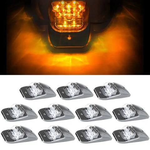 11X Amber 7 LED Roof Running Top Light Lamp Dump Trucks/Commercial Trucks ECCPP